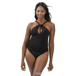 Womens Dolfin&#174; Aquashape Solid Contemporary One Piece Swimsuit