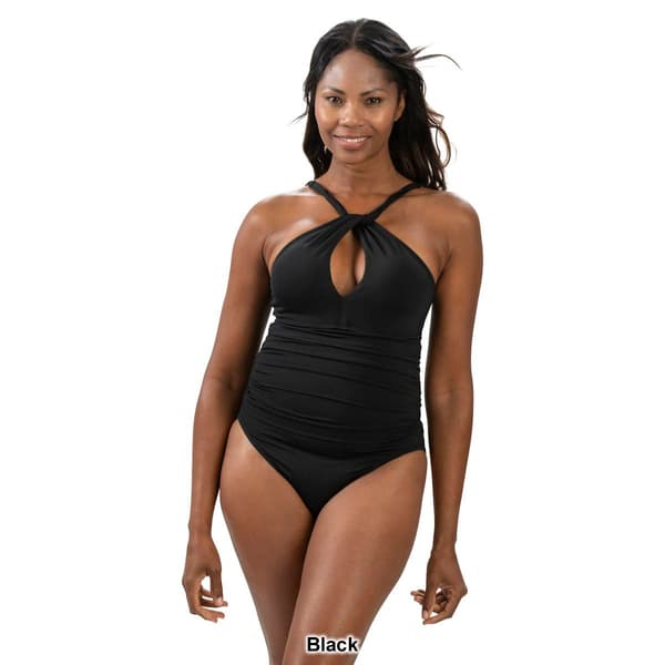 Womens Dolfin® Aquashape Solid Contemporary One Piece Swimsuit