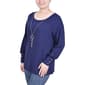 Petite NY Collection Long Sleeve Hacci Rib Scoop Neck Sweater - image 2