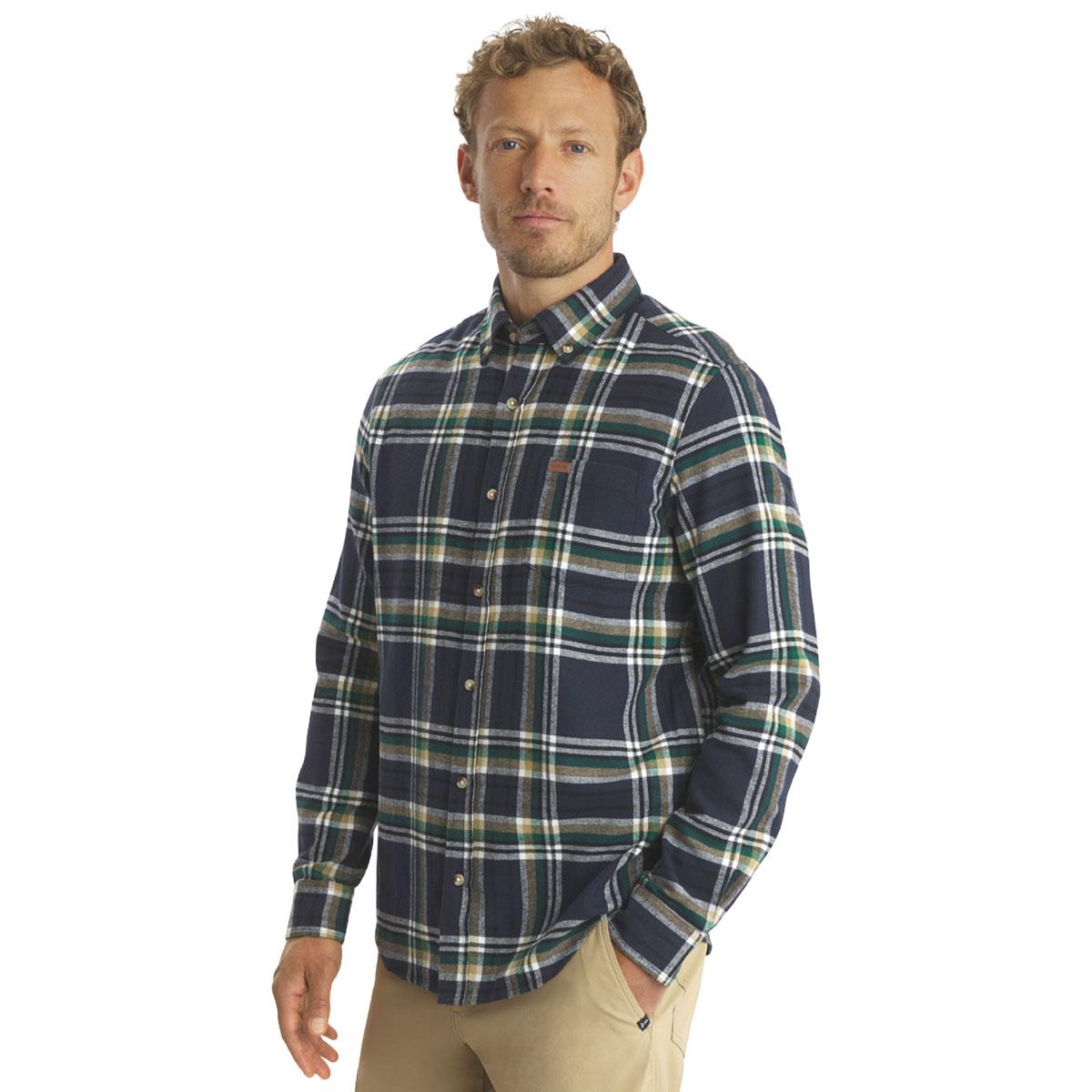 Mens LANDS’ END® Campside Flannel Shirt - Angel Blue