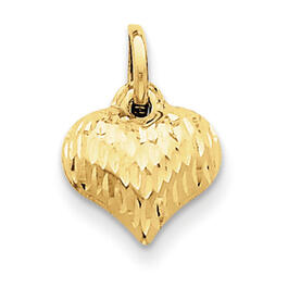Gold Classics&#40;tm&#41; 14kt. Diamond-Cut Puffed Heart Charm