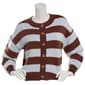 Juniors Pink Rose Stripe Drop Shoulder Button Front Cardigan - image 1