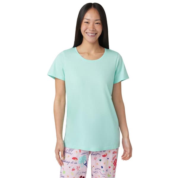 Womens HUE&#40;R&#41; Short Sleeve Scoop Neck Solid Pajama Tee - image 