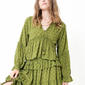 Womens MNK Baby Doll Medallion V-Neck Blouse with Tassels - image 1