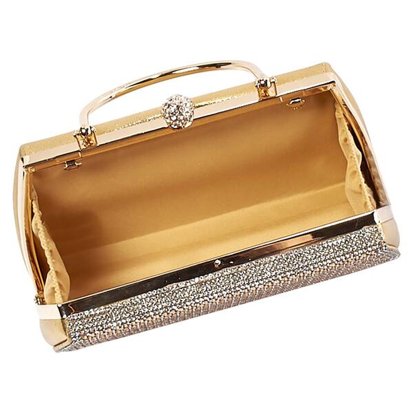 D''Margeaux Kisslock Rhinestone Evening Clutch with Top Handle