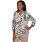 Womens Alfred Dunner Travel Advisory Zebra Floral Henley Blouse - image 3