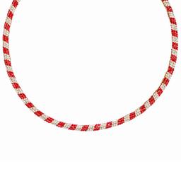Green/Red & Silver Crystal Ball Necklace