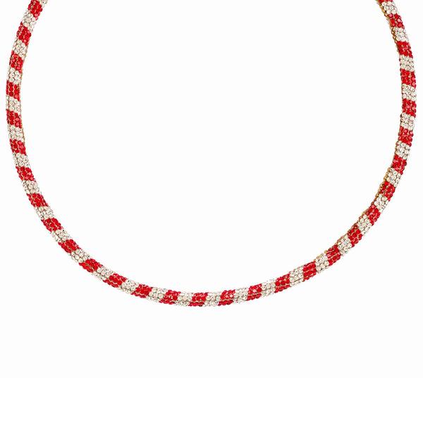 Green/Red & Silver Crystal Ball Necklace