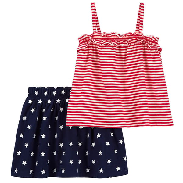 Toddler Girl Carters&#40;R&#41; Americana Tank Top & Skorts Set - image 