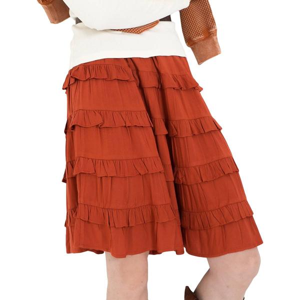 Womens MNK Tiered Swiss Dot Ruffle Midi Skirt