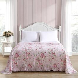 Shabby Chic Plisse Romantic Rose Bedspread