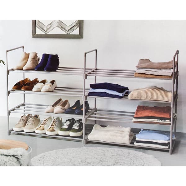 Farberware 4 Tier Metal Double Wide Shoe Rack