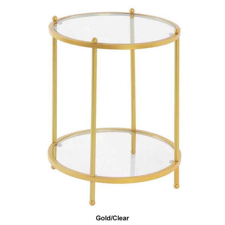 Convenience Concepts Royal Crest 2 Tier Round Glass End Table
