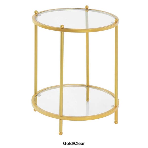 Convenience Concepts Royal Crest 2 Tier Round Glass End Table