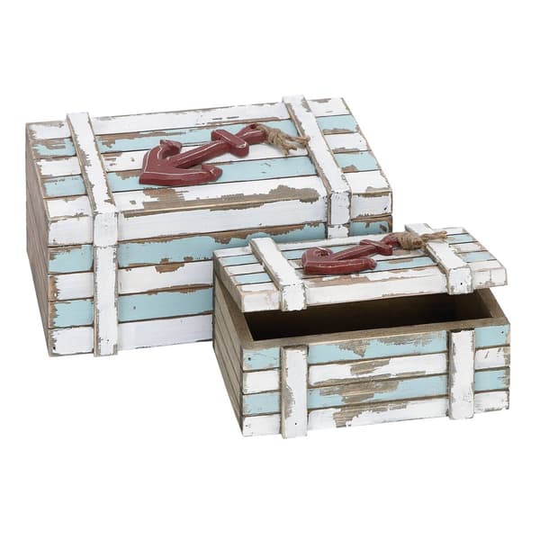 9th & Pike&#40;R&#41; Small Rectangular Nautical Boxes - Set of 2 - image 