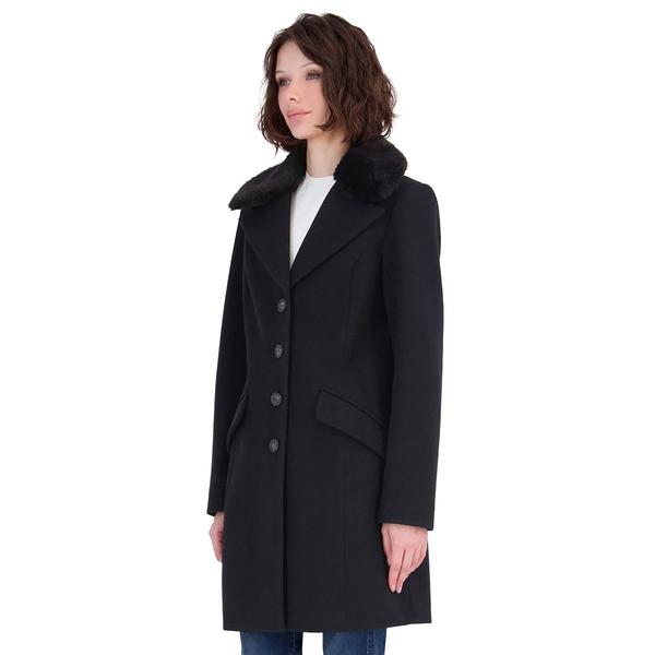 Womens Sage Collective Single Breasted Faux Wool Coat