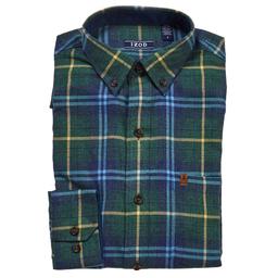 Mens IZOD® Long Sleeve Stratton Flannel Shirt - Dark Green