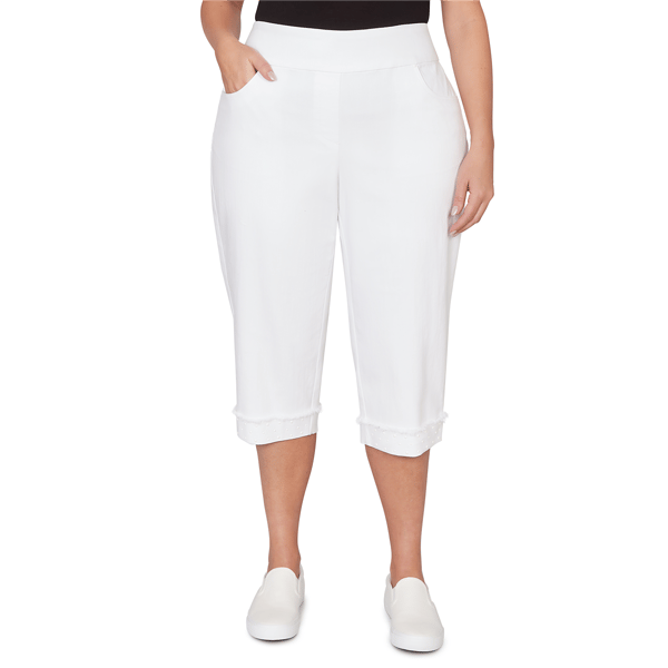 Plus Size Alfred Dunner Port Side Pearl Denim Super Stretch Capri