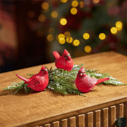 Melrose Cardinal Bird Figurine - Set of 6