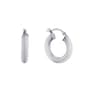 Fine Silver Plated 20mm Hi-Polished Tube Hoop Click-Top Earrings - image 1