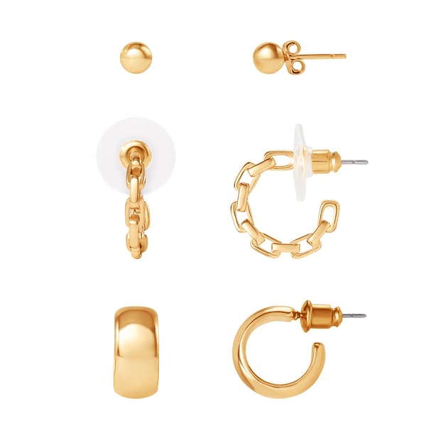 Jessica Simpson 3pc. Yellow Gold Plated Earrings Set - image 