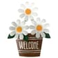 Welcome Flower Pot Metal Hanging Wall Accent - image 1