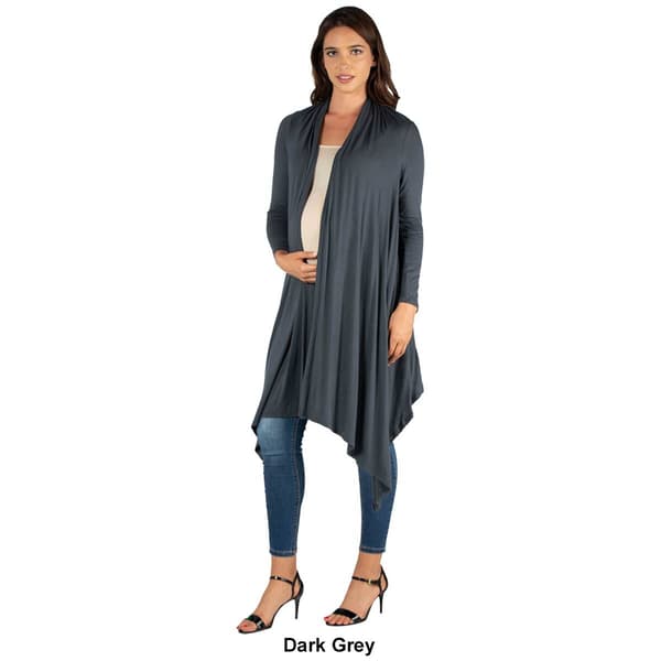 Plus Size 24/7 Comfort Apparel Extra Long Maternity Cardigan