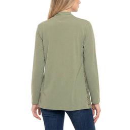 Petite NY Collection Long Sleeve Solid Open Front Cardigan