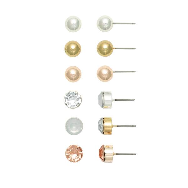 Ashley Silver Gold Rose Gold Opal Crystal & Blush Stud Earrings - image 