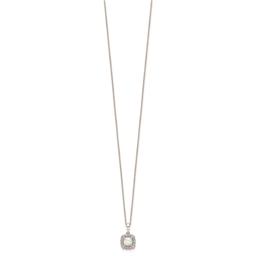 Pure Fire 14kt. White Gold Lab Grown Diamond & Opal Halo Pendant