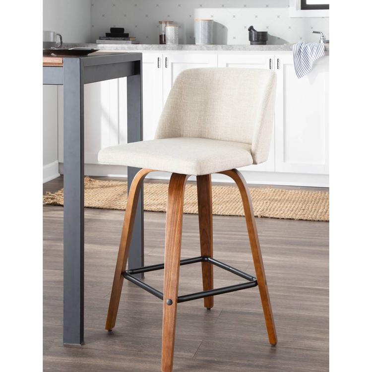 LumiSource Toriano Mid-Century Modern Counter Stools - Set of 2