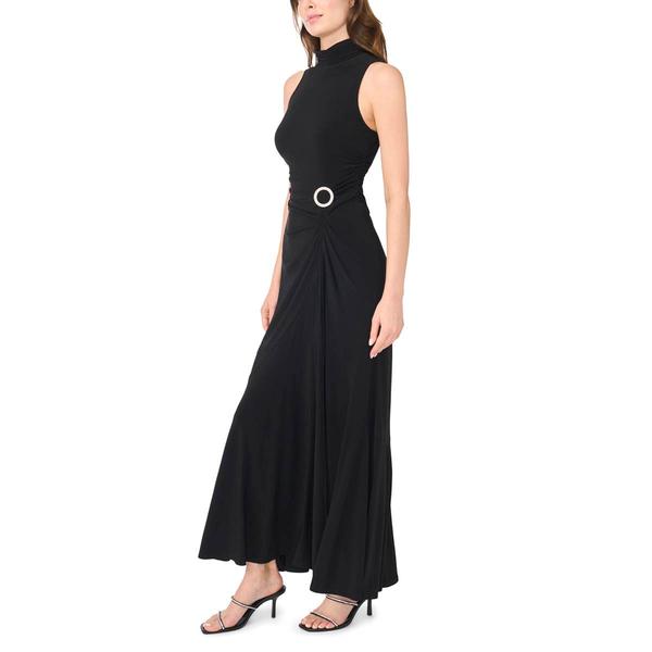 Womens MSK Sleeveless Mock Neck Side Drape Gown