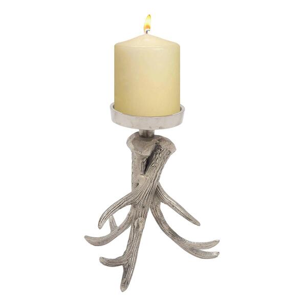 9th &amp; Pike(R) Silver Antler Candle Holder - image 