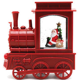 Santa's Workshop 6.5in. Red Train Glitter Globe