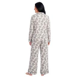 Womens René Rofé® Long Sleeve Scenic Notch Collar Pajama Set