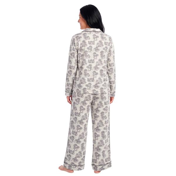 Womens René Rofé® Long Sleeve Scenic Notch Collar Pajama Set