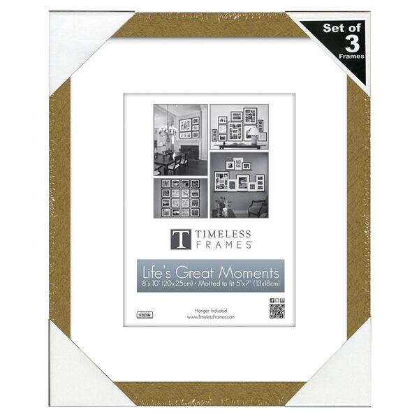 Timeless Frames&#40;R&#41; Gold Portrait 3pc. Frame Set - 8x10 - image 