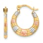 Gold Classics(tm) 14kt. Gold & Rhodium Textured Hoop Earrings - image 1