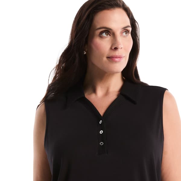 Plus Size Rafaella® Sleeveless Collared Polo