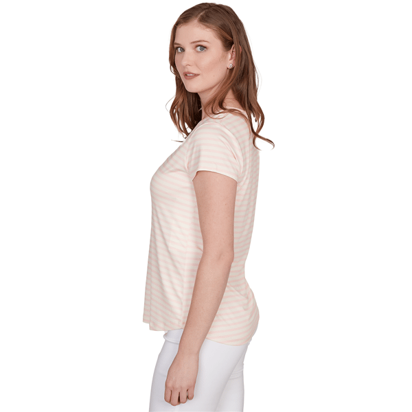 Petite Emaline Key Items Short Sleeve V Neck Stripe Tee