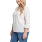 Plus Size NY Collection 3/4 Ruffle Sleeve Tie Neck Blouse - image 3
