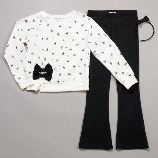 Girls (7-12) BTween(R) Crew Neck with Bows & Flare Leggings - image 