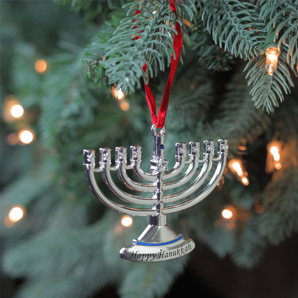 Northlight 3.25in. Silver Hanging Hanukkah Menorah Ornament