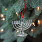 Northlight 3.25in. Silver Hanging Hanukkah Menorah Ornament - image 2