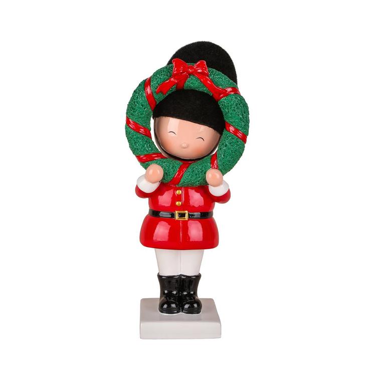 National Tree 10in. Christmas Soldier Holding Wreath Figurine