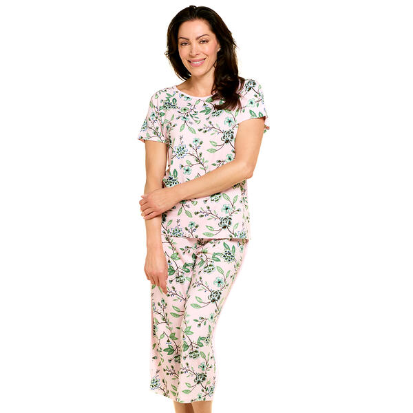 Womens White Orchid Cloud Knit Floral Pajama Set - image 