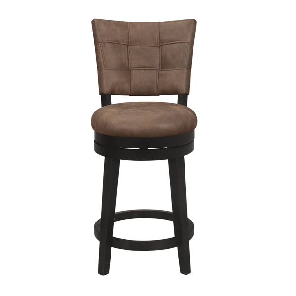 HH2 Home Kaede Wood Counter Height Brown Swivel Stool