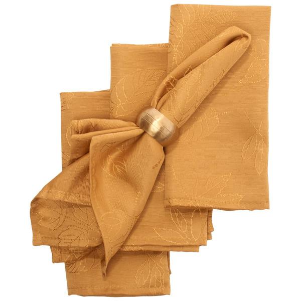 Willow & Hem Raised Leaves Jacquard Napkin Set - Set of 4 - image 