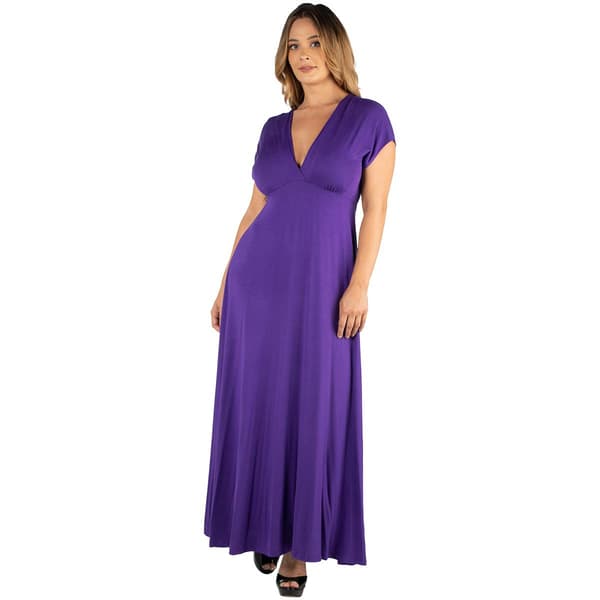 Plus Size 24/7 Comfort Apparel Empire Waist Maxi Dress