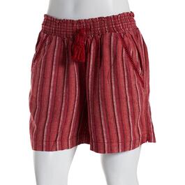 Womens Briggs 5in. Stripe Linen Shorts w/Smock Detailing
